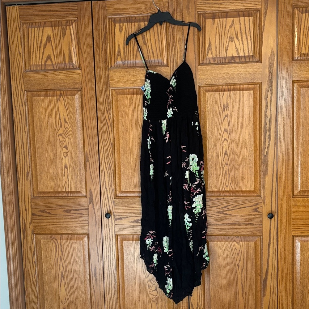 Free People Black Dress with Floral Accents
